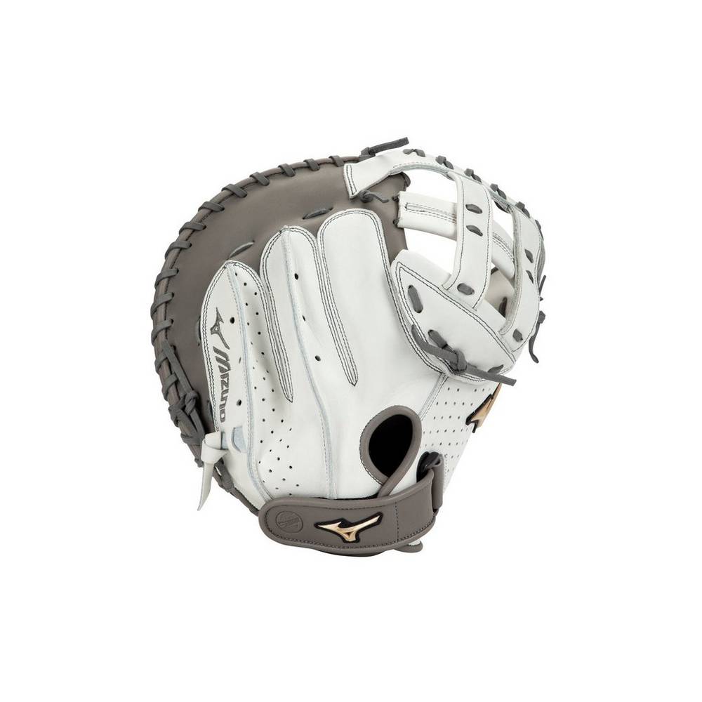 Womens Mizuno Prime Elite Fastpitch 34" Softball Catchers Mitt White/Grey Philippines (SLDPJE567)